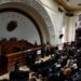 Venezuelan opposition leader and self-proclaimed interim president Juan Guaido (C at left) conducts a session of the National Assembly in Caracas on April 9, 2019. - The Permanent Council of the Organization of American States (OAS) will hold a special meeting on Tuesday to consider if it accepts Guaidos envoy as Venezuelas special  representative. (Photo by Federico Parra / AFP)        (Photo credit should read FEDERICO PARRA/AFP/Getty Images)