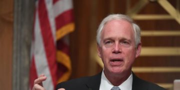 US Senator Ron Johnson (R-WI) questions Department of Homeland Security Acting Secretary, Chad Wolf, during testimony before the Senate Homeland Security and Governmental Affairs Committee on August 6, 2020 in Washington, DC, to answer questions about the use of federal agents during protests in Portland, Oregon. (Photo by Toni L. SANDYS / POOL / AFP) (Photo by TONI L. SANDYS/POOL/AFP via Getty Images)