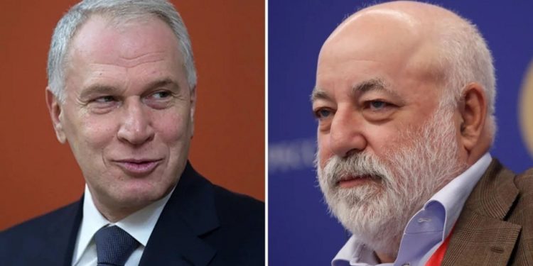 Yuri Kovalchuk (izq) y Viktor Vekselberg (der), oligarcas rusos sancionados por Japón