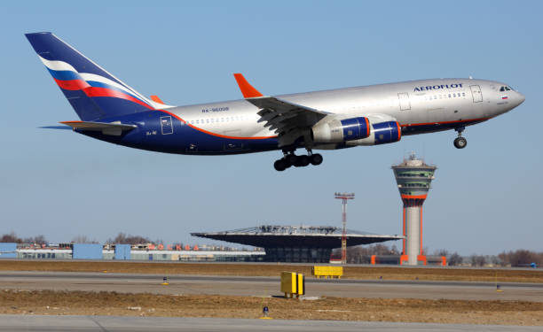 Ilyushin IL-96-300 rotating at Sheremetyevo international airport.