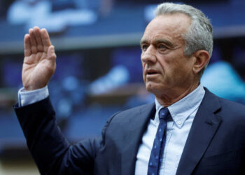 Democratic presidential candidate Robert F. Kennedy Jr. testifies at a House Judiciary Select Weaponization of the Federal Government Subcommittee hearing, examining the Missouri v. Biden case, on Capitol Hill in Washington, D.C., U.S., July 20, 2023. REUTERS/Jonathan Ernst