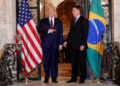 U.S. President Donald Trump hosts a photo-op with Brazilian President Jair Bolsonaro before attending a working dinner at the Mar-a-Lago resort in Palm Beach, Florida, U.S., March 7, 2020. REUTERS/Tom Brenner     TPX IMAGES OF THE DAY